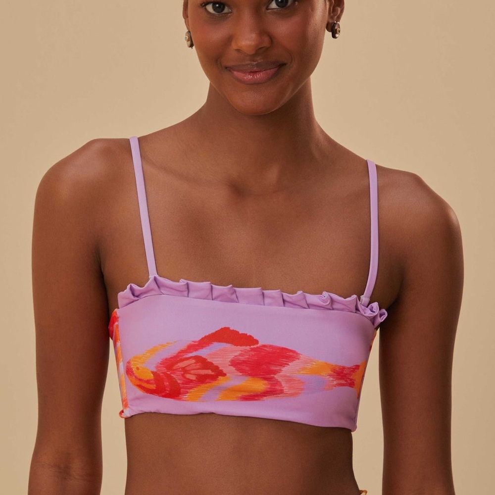 Farm Rio painted fish micro top